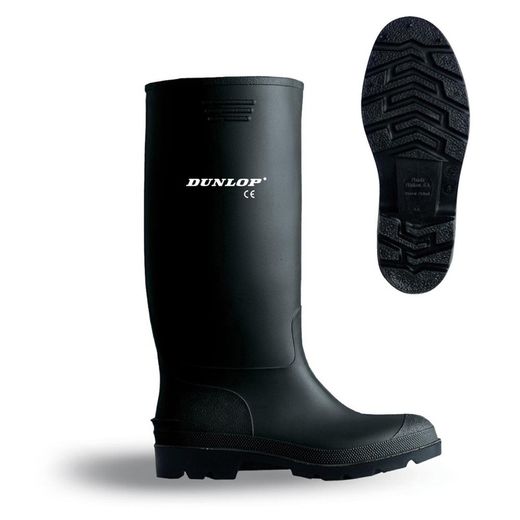Bota de água em PVC tamanho 40 preta cano alto Dunlop