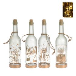 Frasco de vidro decorativo com led 30cm 3xaaa