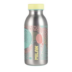 Garrafa Isotérmica de Aço Inoxidável 354ml Série Prata, Amarelo Milão