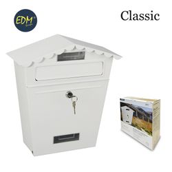 Caixa de correio de aço branco clássico