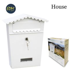 Casa modelo caixa de correio de aço branco