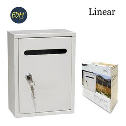 Caixa de correio de aço modelo linear branco