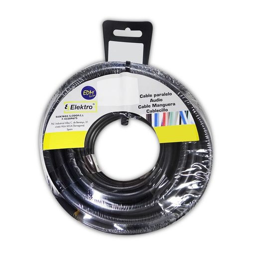 Cabo têxtil 2x0,75mm pvc 5mts preto apenas para iluminação