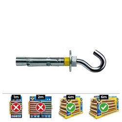 Caixa de 100 Unidades Gancho Dynabolt Din/Ref Dg 8x 45 Zincado Celo.