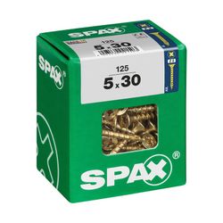 Caixa de 125 peças de parafusos para madeira da cabine Spax. Plano Yellox 5.0x30mm Spax