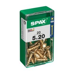 Caixa de 20 peças de parafusos para madeira da cabine Spax. Plano Yellox 5.0x20mm Spax