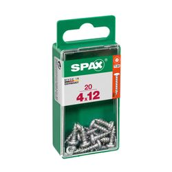 Caixa de 20 peças de parafusos para madeira da cabine Spax. Wirox Redondo 4.0x12mm Spax