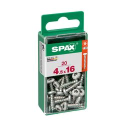 Caixa de 20 peças de parafusos para madeira da cabine Spax. Wirox redondo 4,5x16mm Spax