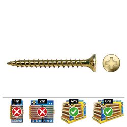 Caixa de 200 Unidades Parafuso Madeira Avell Pz Din Vlox 6x60 Bicromato Celo.