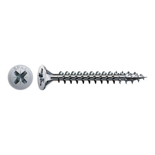 Caixa de 25 peças de parafusos para madeira da cabine Spax. Plano Wirox 3,5x20mm Spax