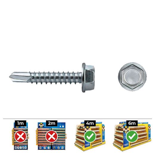 Boîte de 250 unités. Foret hexagonal Din/Réf 7504k 4,8x38 Zinc. Zèle