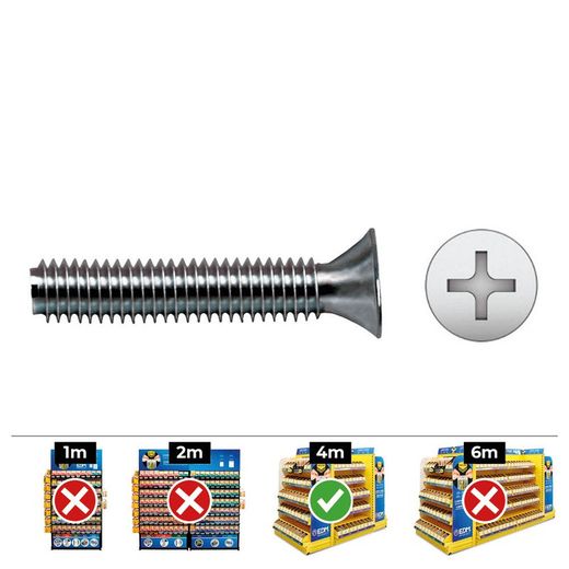 Boîte de 250 unités. Fraisé, Philips Din/Ref 965 5x20 Zeal Plaqué Zinc