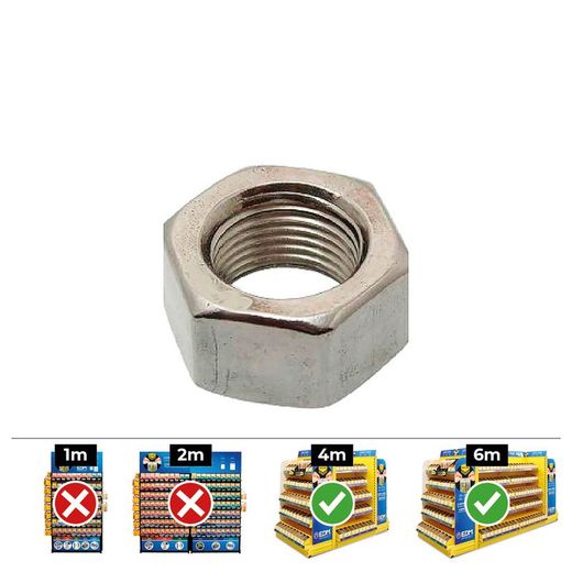 Boîte de 250 unités Écrou Hexagonal Din/Ref 934 10 Celo Zingué.