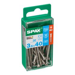 Caixa de 30 Unidades de Parafusos para Madeira Spax Cab. Plano Inox A2 3,5x40mm Spax