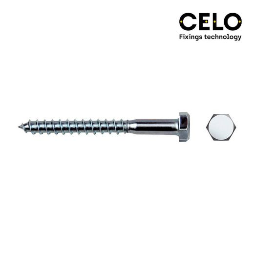 Parafuso lag hexagonal caixa 30un din / ref 571 8x80 zincado