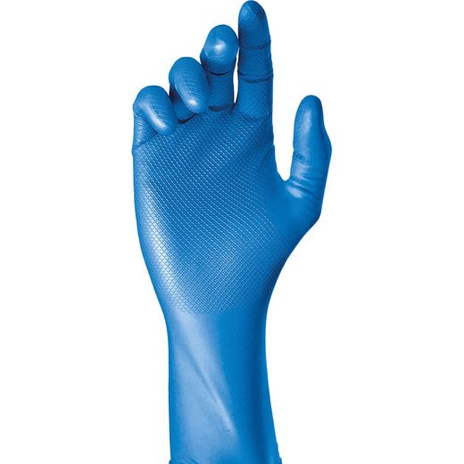 Caixa de 50 luvas descartáveis ​​de nitrila azul sem pó tamanho 9 Juba