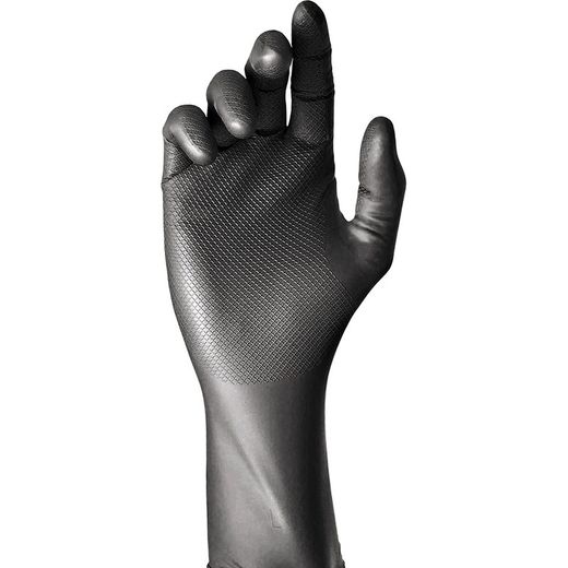 Boîte de 50 gants jetables en nitrile noir non poudrés taille 9 Juba