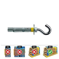 Caixa de 50 Unidades Dynabolt Gancho Din/Ref Dg 10x 60 Zincado Celo.