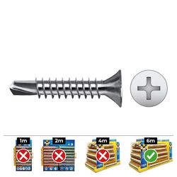Caixa de 500 Unidades Philips Din/Ref 7504p Ponta de Broca Escareada 4,8x38 Zeal Zincada.