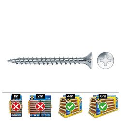 Caixa de 500 Unidades Parafuso para Madeira Avell. Pozi Din/Ref Vlox 4,5x40 Zinco. + Lubr. Zelo