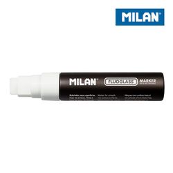 Boite de 6 feutres fluoglass blancs pointe plate 15mm milan