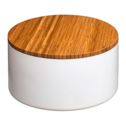 Caixa de armazenamento de banheiro branco-bambu com espelho coleção 'Natureo'