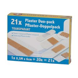 Caixa com 21 Band-Aids Transparentes Diversos