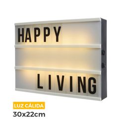 caixa de mensagem led luz quente 30x22x4,5cm
