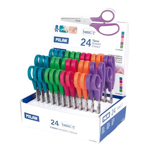 Boîte présentoir 24 ciseaux basiques 13,3 cm Milan