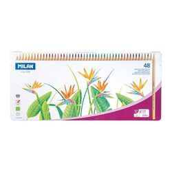 Caixa de Metal 48 Lápis de Cor Chumbo Grosso Ø3.5mm Hexagonal Milão