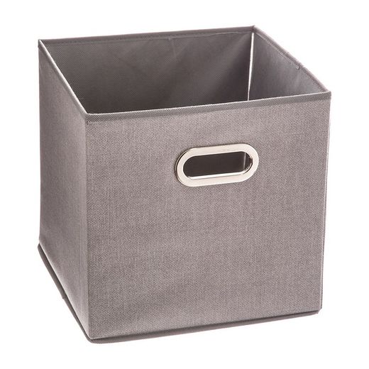 Caixa organizadora cinza claro para prateleiras 31x31cm