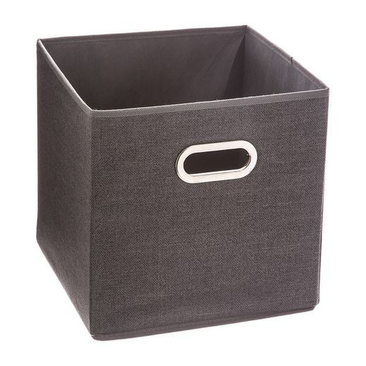 Caixa organizadora cinza escuro para prateleiras 31x31cm