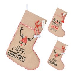 Meia Sacola Decorativa de Natal 58cm.