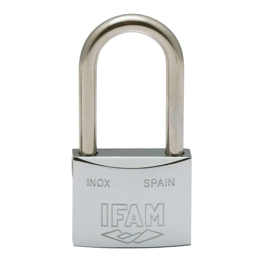 Cadeado de aço inoxidável 30al. Inoxidável. 30mm. Com 2 Chaves. Arco Longo. Ifam