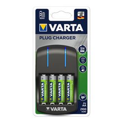 Carregador Varta com 4 baterias aa lr06 2100mah