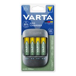 Varta Eco Charger Chargeur pour piles AA et AAA avec piles AA