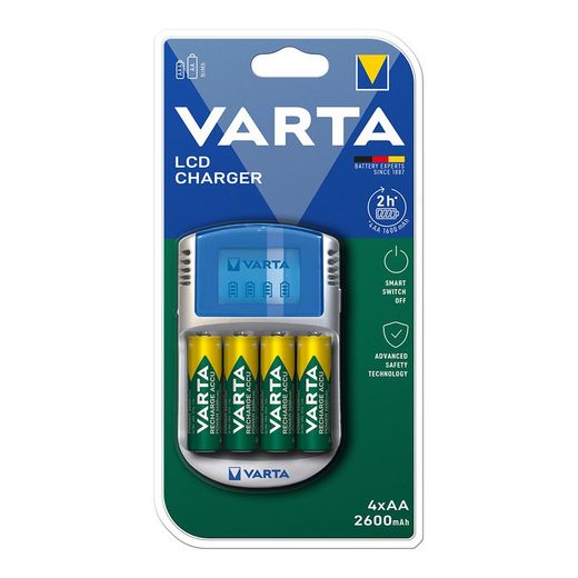 Carregador LCD Varta para baterias AA e AAA