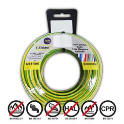 Carrete cablecillo flexible 4mm. Bicolor 50mts. Libre-halogenos