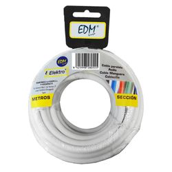 Carretel de mangueira tubular 2x1,5mm branco 50mts