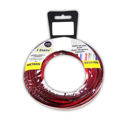Carrete paralelo 2x1,5mm rojo/negro - 10mts