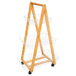 Carrinho de Cozinha 3 Pisos com Rodas Col. 'Blanc Kitchen'