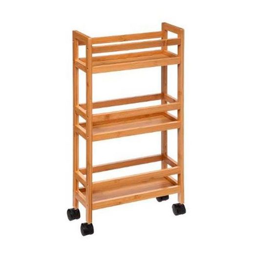 Carrinho de banheiro fino em bambu 74,5x36x15cm Coleção 'Desserte'