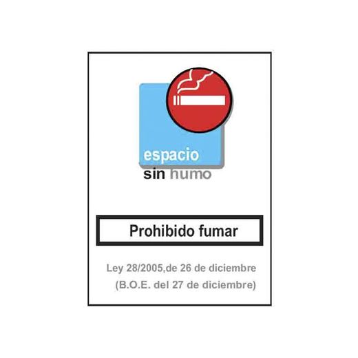 Cartel espacio sin humo 21x29,5cm homologado