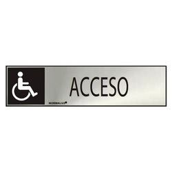 Placa Informativa "Acesso" (Adesivo Inox 0,8mm) 5x20cm