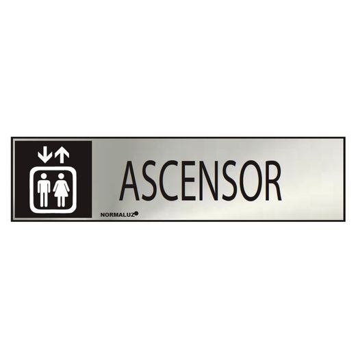 Placa Informativa "Elevador" (Adesivo Inox 0,8mm) 5x20cm