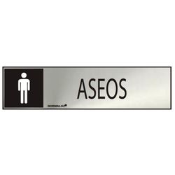 Poster Informativo "Banheiros" Homem (Adesivo Inox 0,8mm) 5x20cm