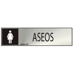 Poster Informativo "Banheiros Femininos" (Adesivo Inox 0,8mm) 5x20cm