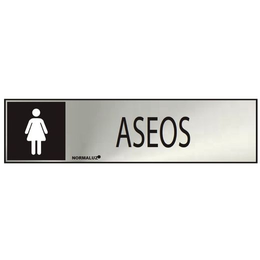 Poster Informativo "Banheiros Femininos" (Adesivo Inox 0,8mm) 5x20cm