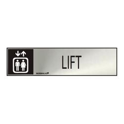 Poster Informativo "Lift" (Adesivo Inox 0,8mm) 5x20cm