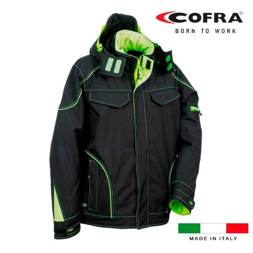 Veste Softshell Tecka Noir Lime Cofra Taille 62